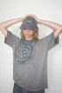 PAINTED SPIRAL WASHED TEE -CHARCOAL- *Last1