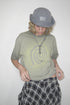 PAINTED SPIRAL WASHED TEE -KHAKI- *Last1