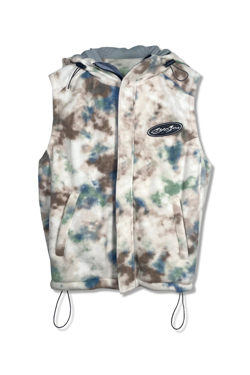 TIE-DYE BOA VEST -IVORY MIX- *Last1