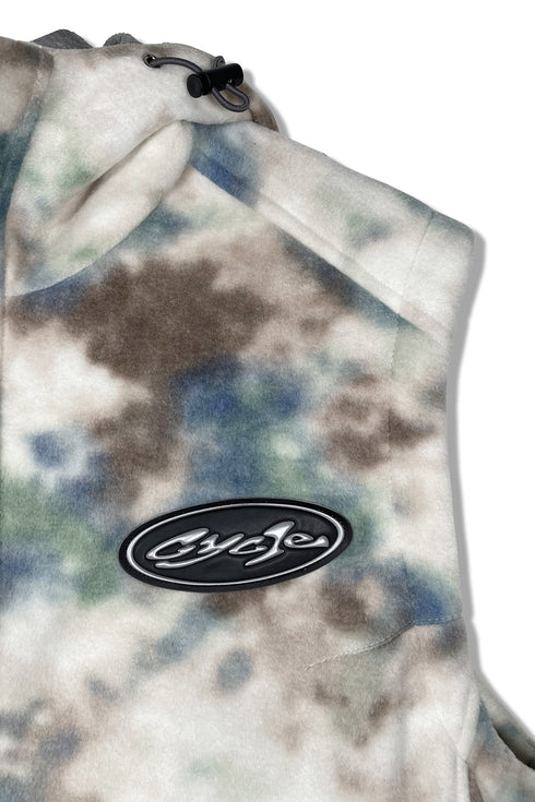 TIE-DYE BOA VEST -IVORY MIX- *Last1