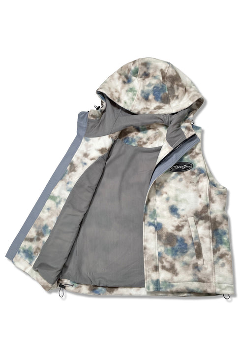 TIE-DYE BOA VEST -IVORY MIX- *Last1