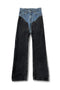 UPCYCLE WESTERN DENIM PANTS -BLUE × BLACK-