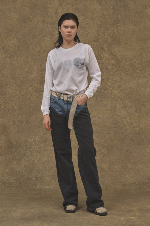 UPCYCLE WESTERN DENIM PANTS -BLUE × BLACK-