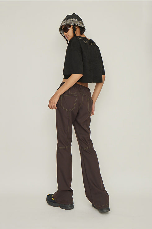 【RESTOCK】 SPACEY WESTERN  TROUSERS -BROWN- *Last1
