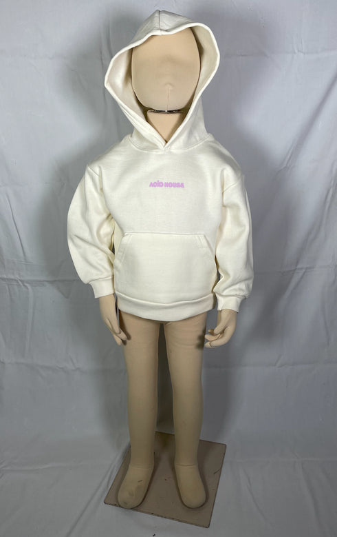 【COME HELL HIGH WATER】acid house KIDS HOODIE -ivory- *Last1
