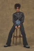 UPCYCLE WESTERN DENIM PANTS -BLUE × BLACK-