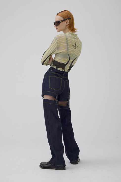 DENIM FIREMAN PANTS -INDIGO- *Last1