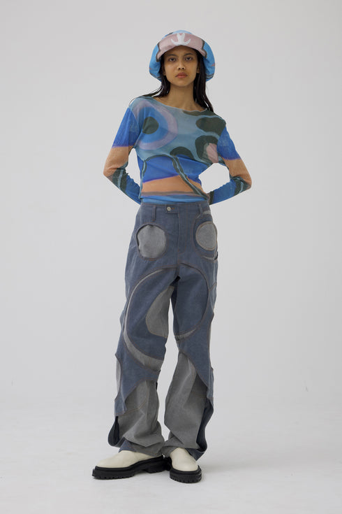 SPIRIT AMEBA SKIN TOPS -BLUE- *Last1