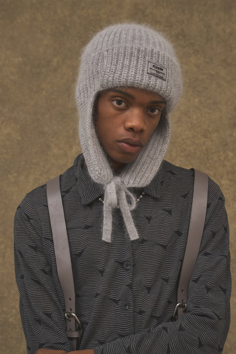 DRAW CODE MOHAIR KNIT CAP -GRAY- *Last1