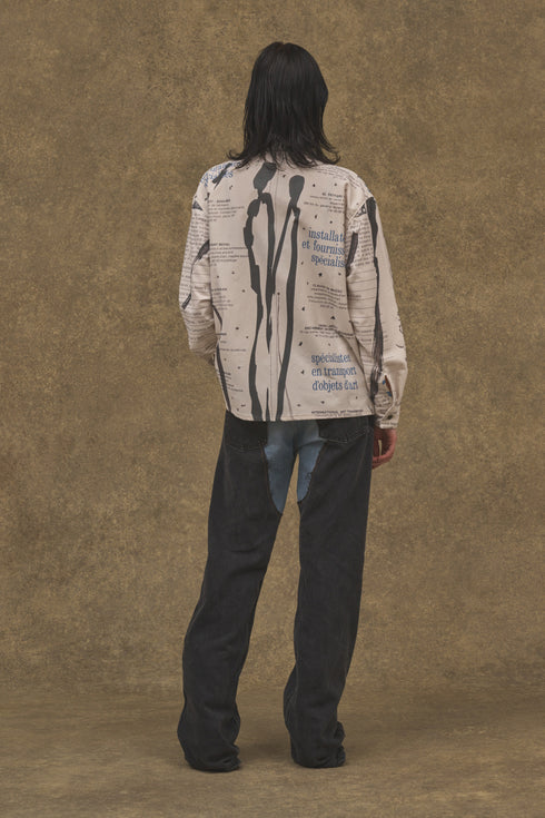 UPCYCLE WESTERN DENIM PANTS -BLUE × BLACK-