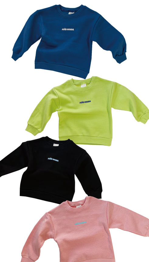 【COME HELL HIGH WATER】acid house KIDS SWEAT -black-