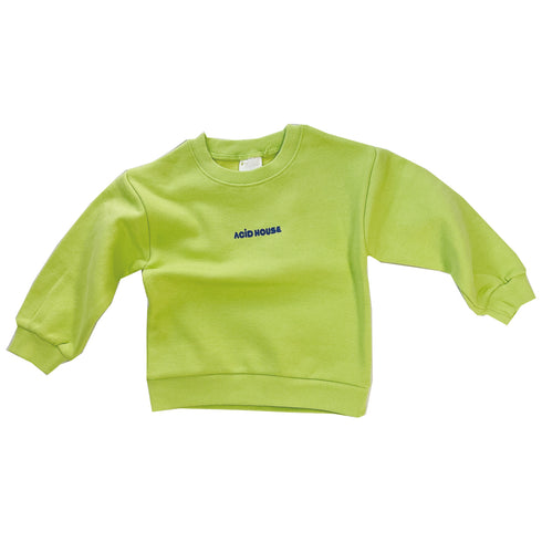 【COME HELL HIGH WATER】acid house KIDS SWEAT -lime green-