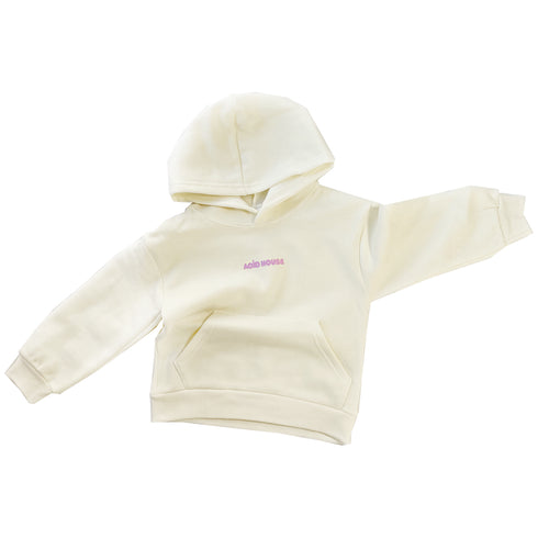 【COME HELL HIGH WATER】acid house KIDS HOODIE -ivory- *Last1