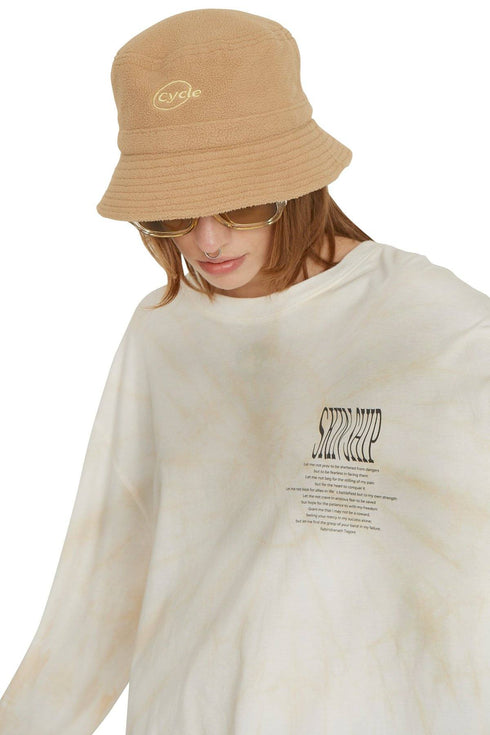 CYCLE FLEECE HAT -BEIGE- *Last1