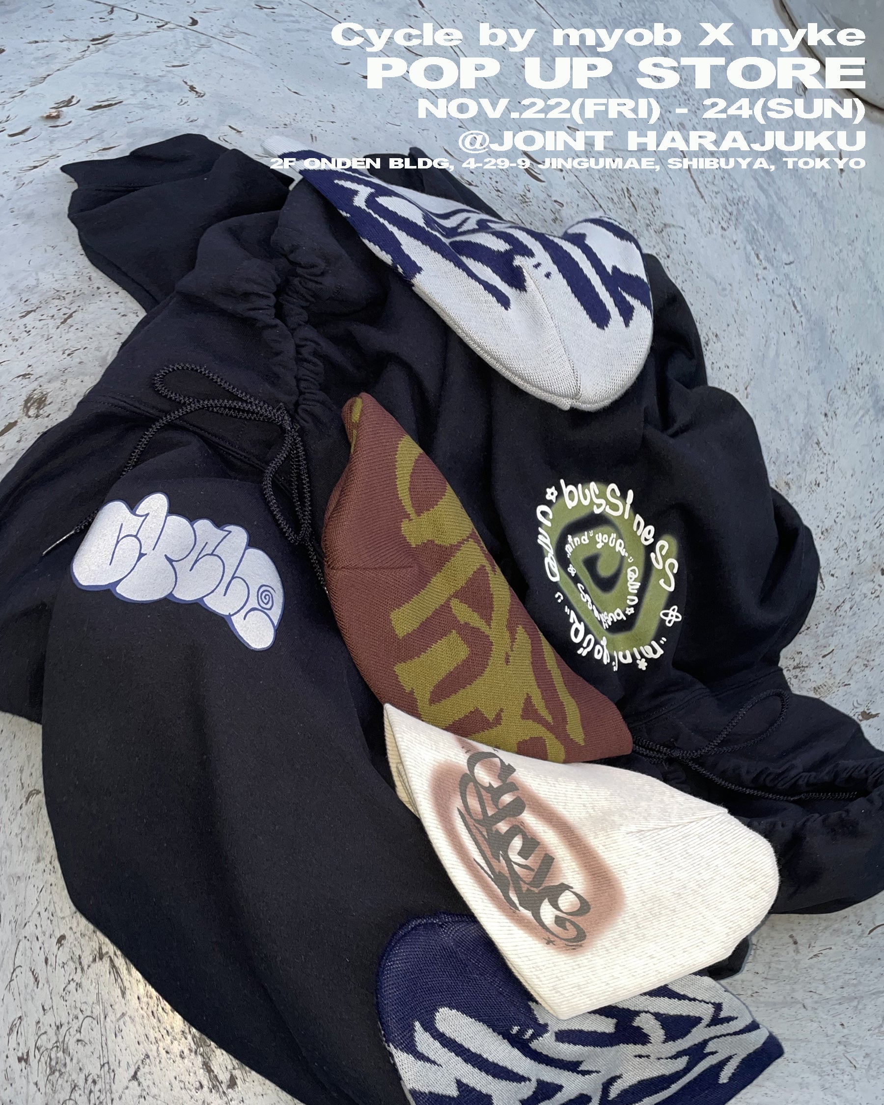 Cycle by myob × nyke pop up store at joint harajuku