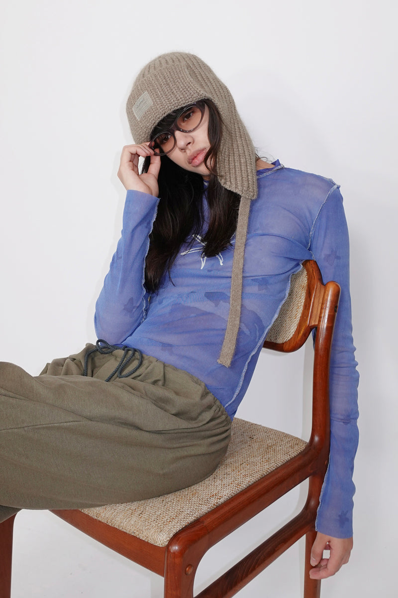 Draw code mohair knit cap -beige- – Cycle by myob
