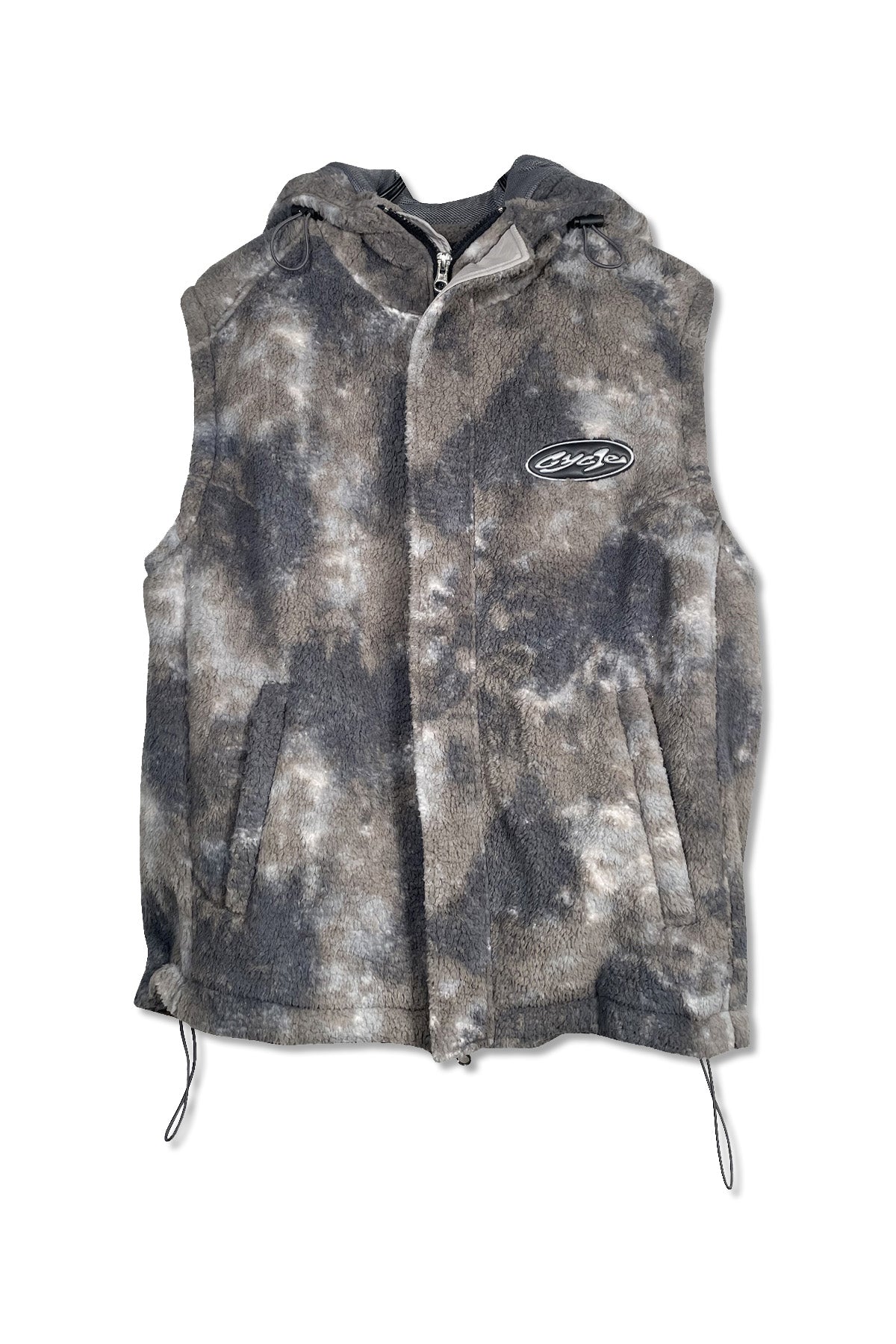 TIE-DYE BOA VEST -BROWN MIX- *Last1